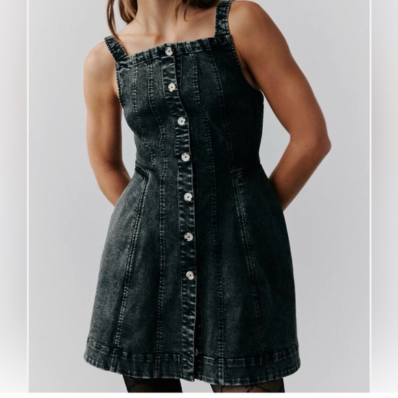 Free People Dresses & Skirts - Free People Gimme More Denim Mini Fit & Flare Dress